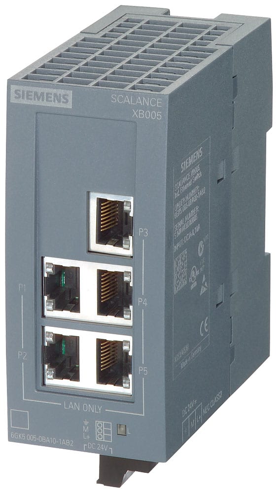 SIEMENS - SIE6GK50050BA001AB2 SCALANCE XB005 unmanaged switch compatto, 5x 10/100 Mbit/s RJ45