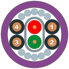 SIEMENS - SIE6XV18307BN10 PB ECOFAST Hybrid Cable, 2x Cu 0,64 mm, 4x Cu 1,5 mm², spina/presa ECOFAST, 10 m
