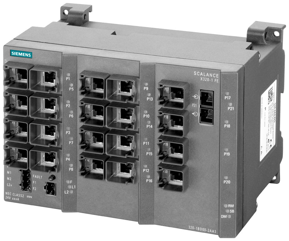 SIEMENS - SIE6GK53201BD002AA3 SCALANCE X320-1FE, managed switch di Layer 2, 20x RJ45, 1x multimode SC