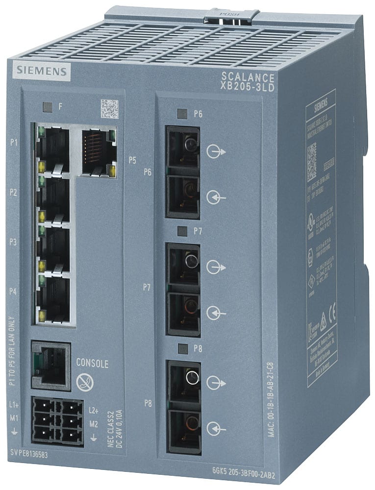 SIEMENS - SIE6GK52053BF002TB2 SCALANCE XB205-3LD, managed switch Layer 2, 5xRJ45, 3x singlemode SC, def: E/IP