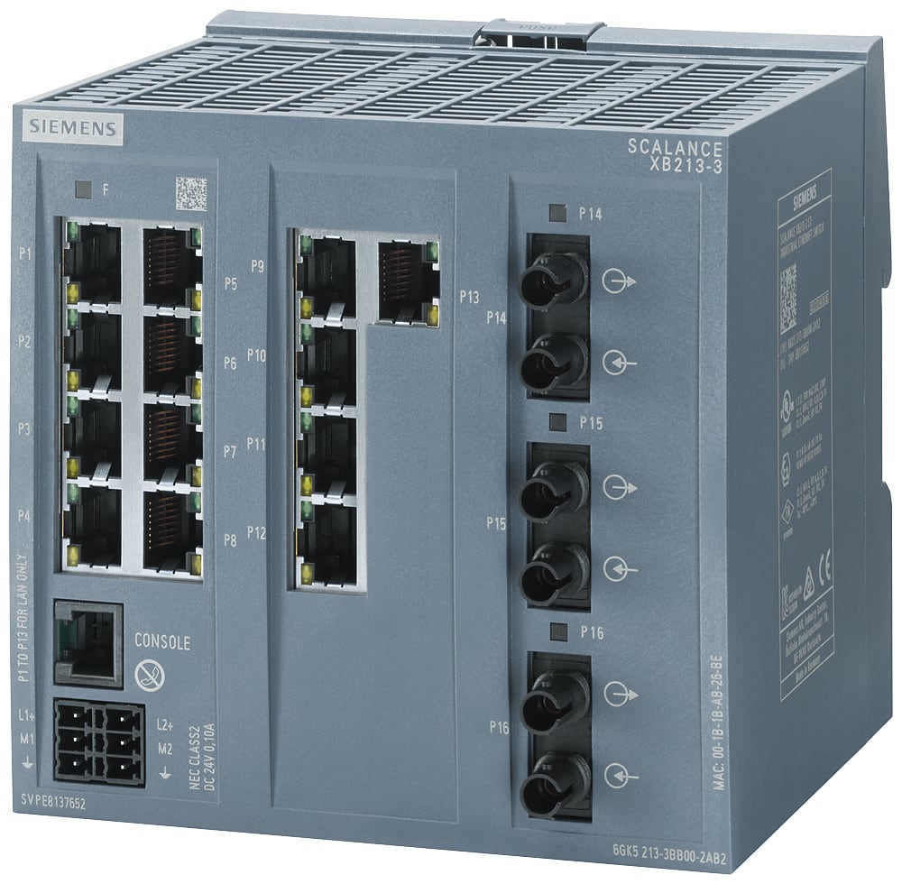 SIEMENS - SIE6GK52133BB002AB2 SCALANCE XB213-3, managed switch Layer2, 13xRJ45, 3xmultimode ST/BFOC, def:PN IO