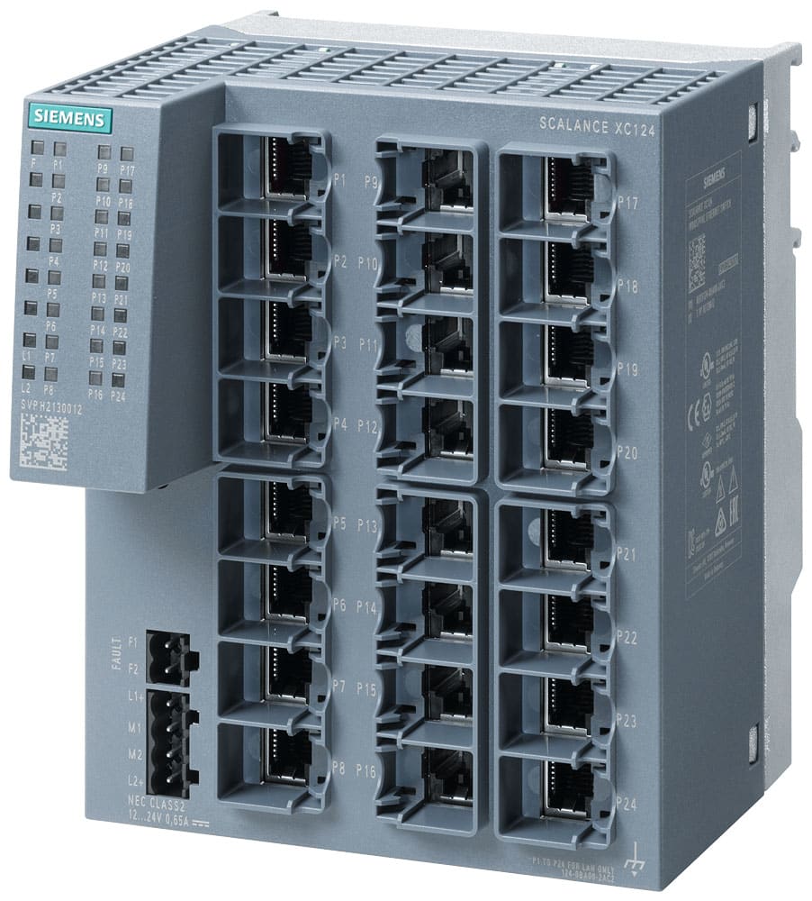 SIEMENS - SIE6GK51240BA002AC2 SCALANCE XC124, unmanaged switch, 24x RJ45