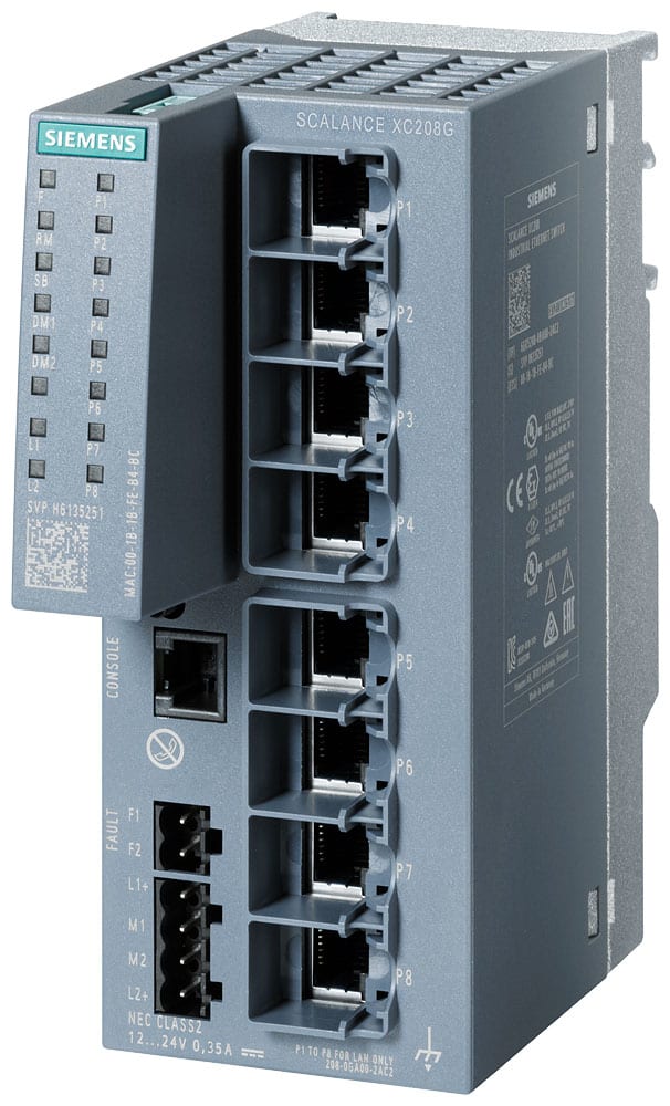 SIEMENS - SIE6GK52080GA002TC2 SCALANCE XC208G (E/IP), managed switch di Layer 2, 8x RJ45