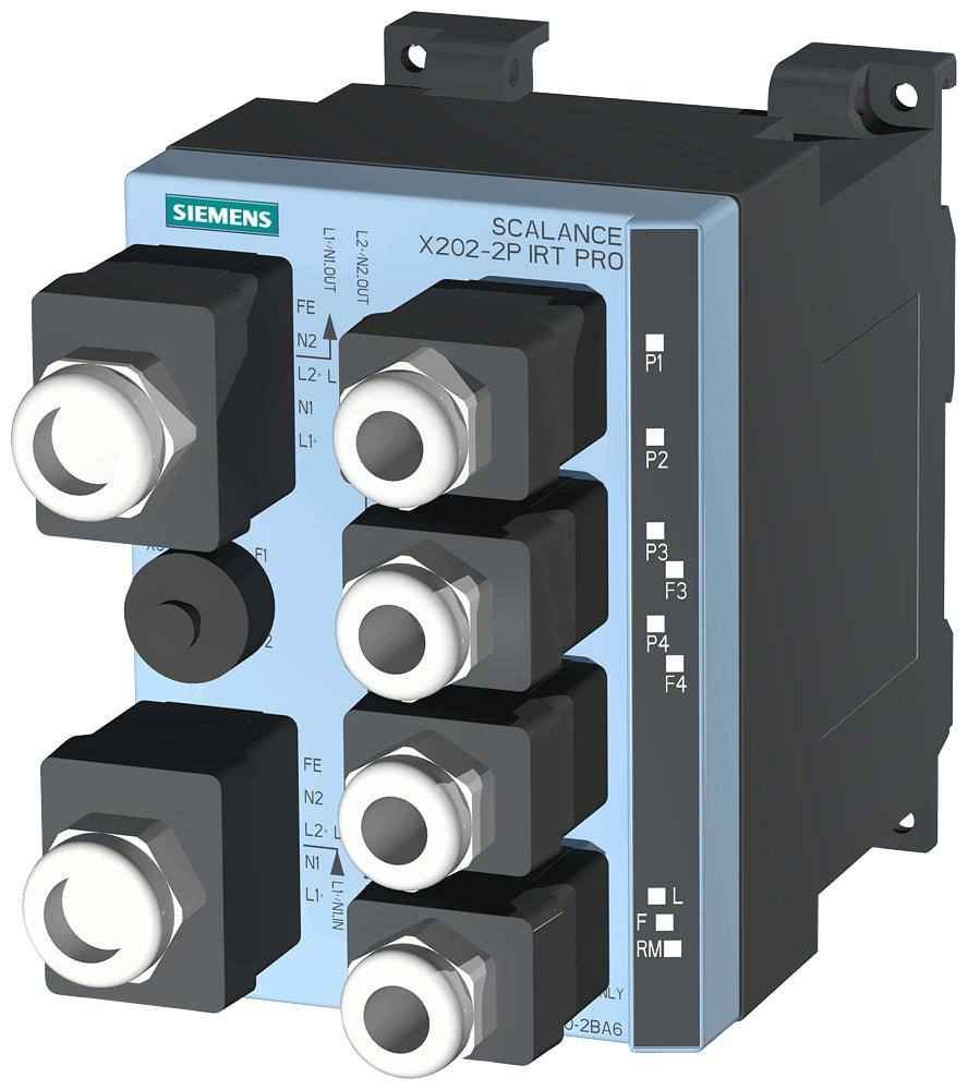 SIEMENS - SIE6GK52022JR102BA6 SCALANCE X202-2P IRT PRO, managed switch di Layer 2, 2x RJ45, 2x SCRJ, push pull