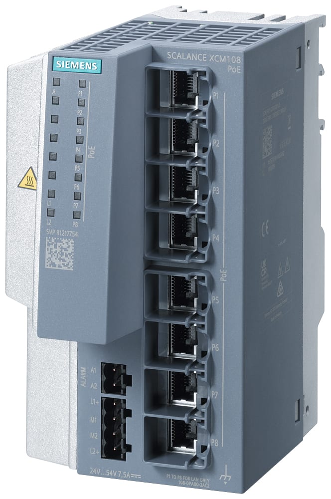 SIEMENS - SIE6GK51080PA002AC2 SCALANCE XCM108PoE (8x RJ45 da 100 Mbit/s, PoE) unmanaged switch IE