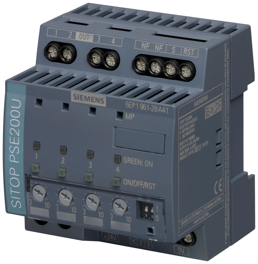 SIEMENS - SIE6EP19612BA41 Modulo selettivo SITOP PSE200U, DC24V/4x 3 ... 10 A con segnalaz. singolo canale