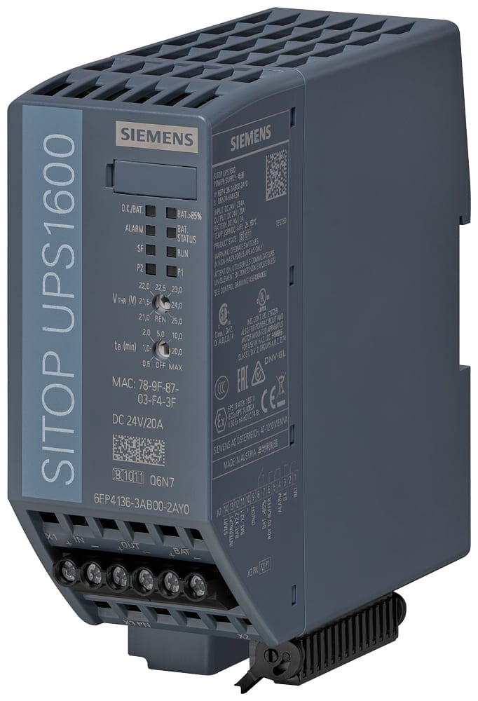 SIEMENS - SIE6EP41363AC002AY0 SITOP UPS1600/DC/DC24V/20A/IE/PN/EX