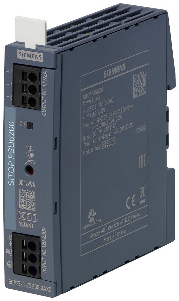 SIEMENS - SIE6EP33217SB000AX0 Alimentatore SITOP PSU6200, monofase DC 12 V/2 A