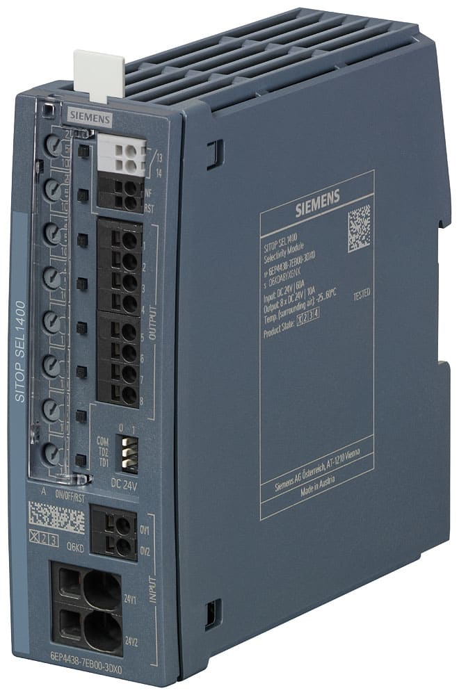 SIEMENS - SIE6EP44387EB003DX0 Modulo sel. SITOP SEL1400,DC24V/8x 2 ... 10A cont. segnal. cum. o monitor diag.