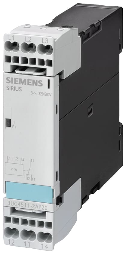 SIEMENS - SIE3UG45112AP20 Relè di controllo, analogico, controllo di sequenza fasi, 3 x AC 360-520 V 50 ... 60 Hz