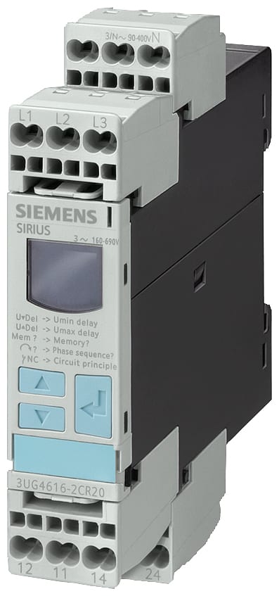 SIEMENS - SIE3UG45112BP20 Relè di controllo, analogico, controllo di sequenza fasi, 3 x AC 360-520 V 50 ... 60 Hz
