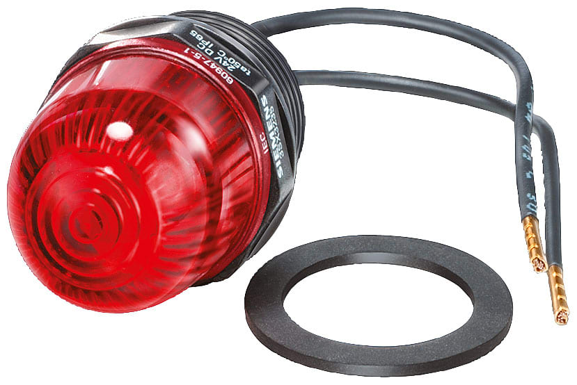 SIEMENS - SIE3SX3235 luce LED, rosso, DC 24 V diametro 25 mm per raccordo filettato M20 x 1,5, anche per 3SE7, interruttore a fune oppure 3SE5, interruttore di posizion...