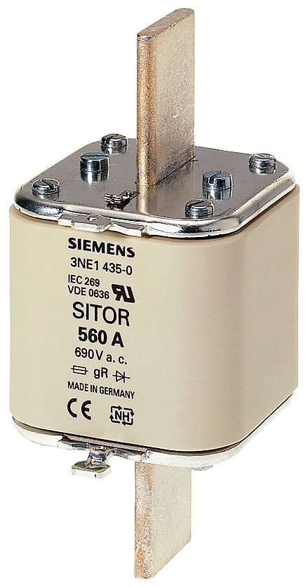 SIEMENS - SIE3NE14370 Cartuccia fusibile SITOR, con contatti a coltello, NH3, In: 710 A, gS, Un AC: 690 V