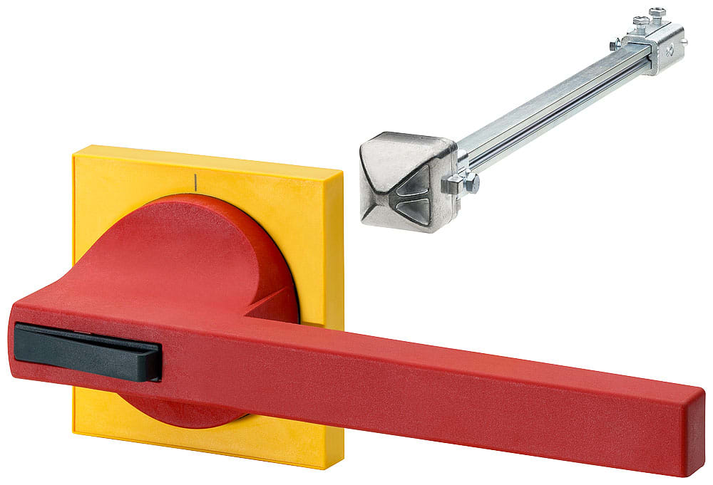 SIEMENS - SIE8UC74243BB44 Comando porta 8UC7, operatore colore rosso/blu verde Basic, mostrina frontale colore giallo, operatore su un lato