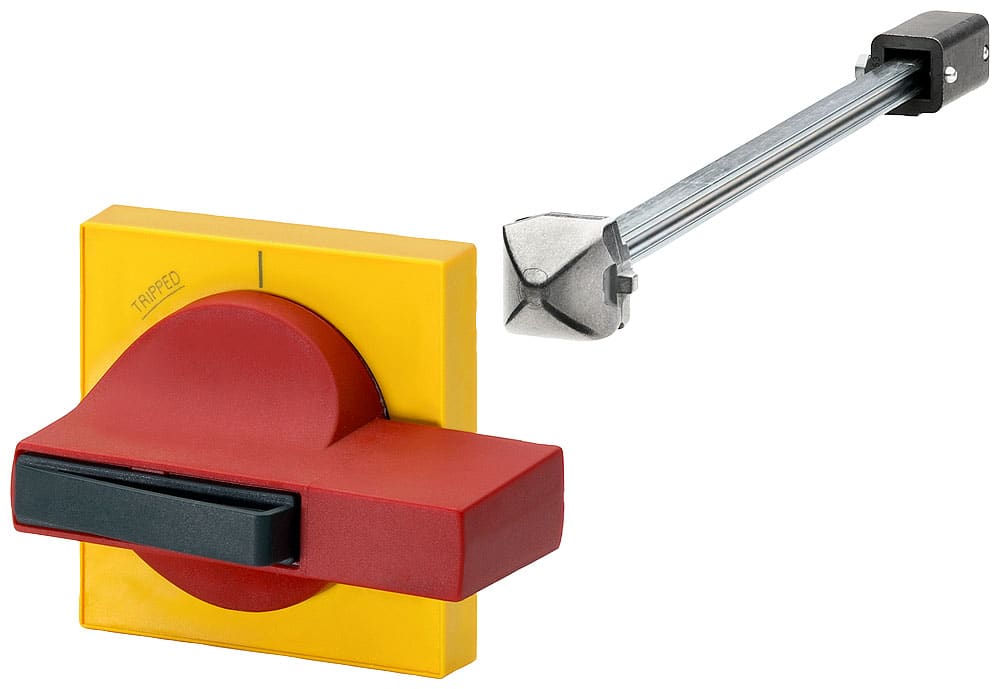 SIEMENS - SIE8UC72628BD26 Comando porta 8UC7, operatore colore rosso, mostrina frontale colore giallo, con compensazione della tolleranza ridotta