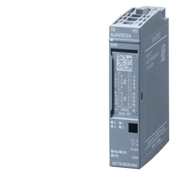 SIEMENS SIE6ES71326BD200DA0 ET 200SP, DQ 4X24VDC/2A HIGH SPEED, PU 1