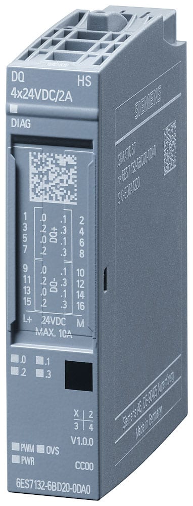 SIEMENS - SIE6ES71326BD200DA0 ET 200SP, DQ 4X24VDC/2A HIGH SPEED, PU 1