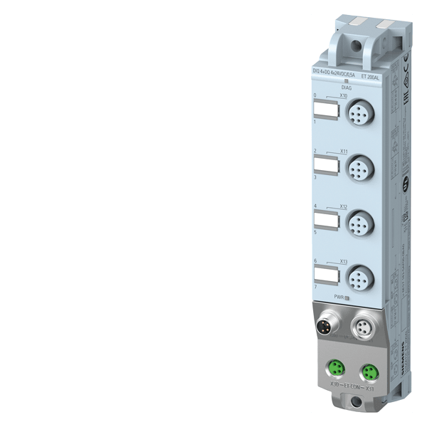 SIEMENS SIE6ES71435AF000BA0 ET 200AL, DIQ 4+DQ 4X24VDC/0,5A, 4XM12