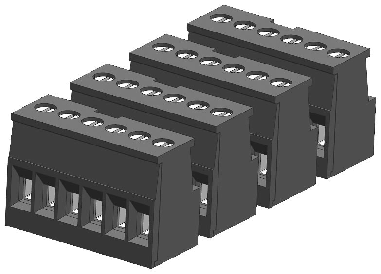 SIEMENS SIE6ES72921BF300XB0 CONNECTOR BLOCK, 6 TERMINAL, GOLD (4/PK)