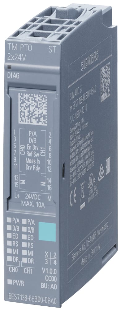 SIEMENS - SIE6ES71386EB000BA0 SIMATIC ET 200SP TM PTO 2x24V 2 canali, fino a 200 kHz