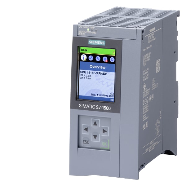 SIEMENS SIE6ES75163FP030AB0 CPU 1516F-3 PN/DP, 3MB PROG, 7,5MB DATA