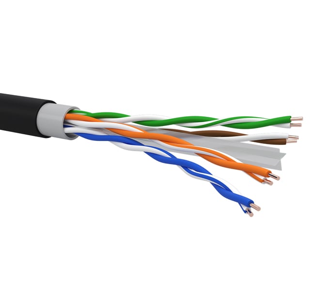 QUBIX SPA QBX0502200NEBB0500 CAVO R6UT4YPE23 C6 U/UTP OUTD PVC-PE FCA