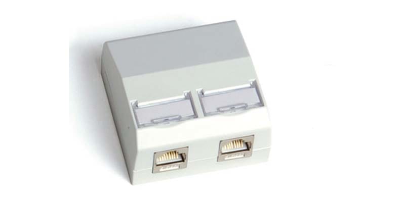 QUBIX SPA QBX2004044 SCATOLA CCS DA PARETE 2 POS. RJ45 BIANCO