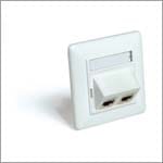 QUBIX SPA QBX2004049 PLACCA CCS 80X80 DRITTA 2 POS RJ45 BI