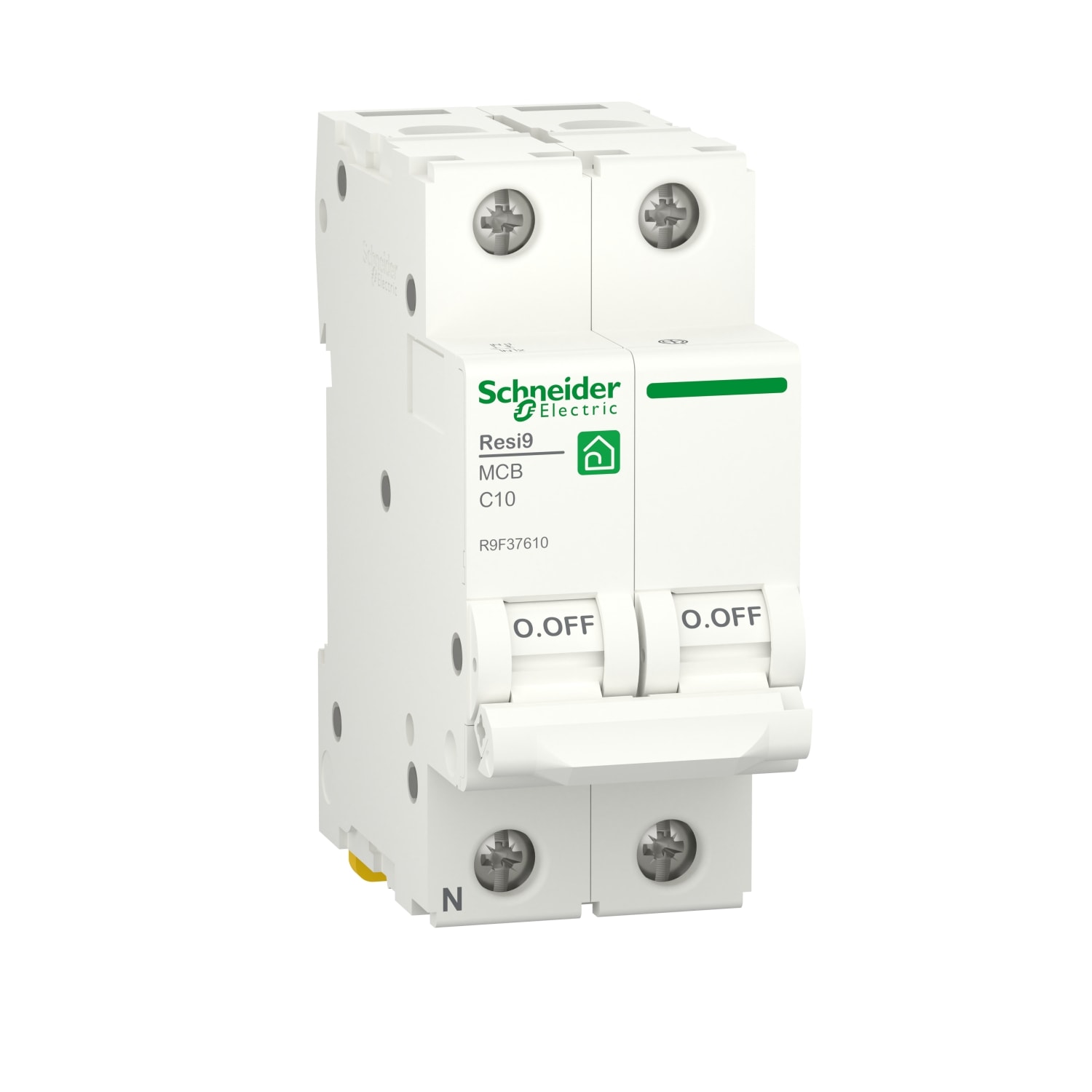 SCHNEIDER ELECTRIC - SNRR9F37610 Interruttore magnetotermico (MCB), Resi9, 1P + N, 10 A, curva C, 4500 A, 230 V