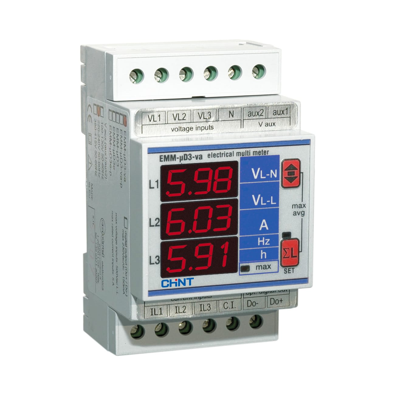 CHINT ITALIA INVESTM - CHT81170 RMC-31 - MULTIMETRO DIGITALE 3MIS VAUX 2