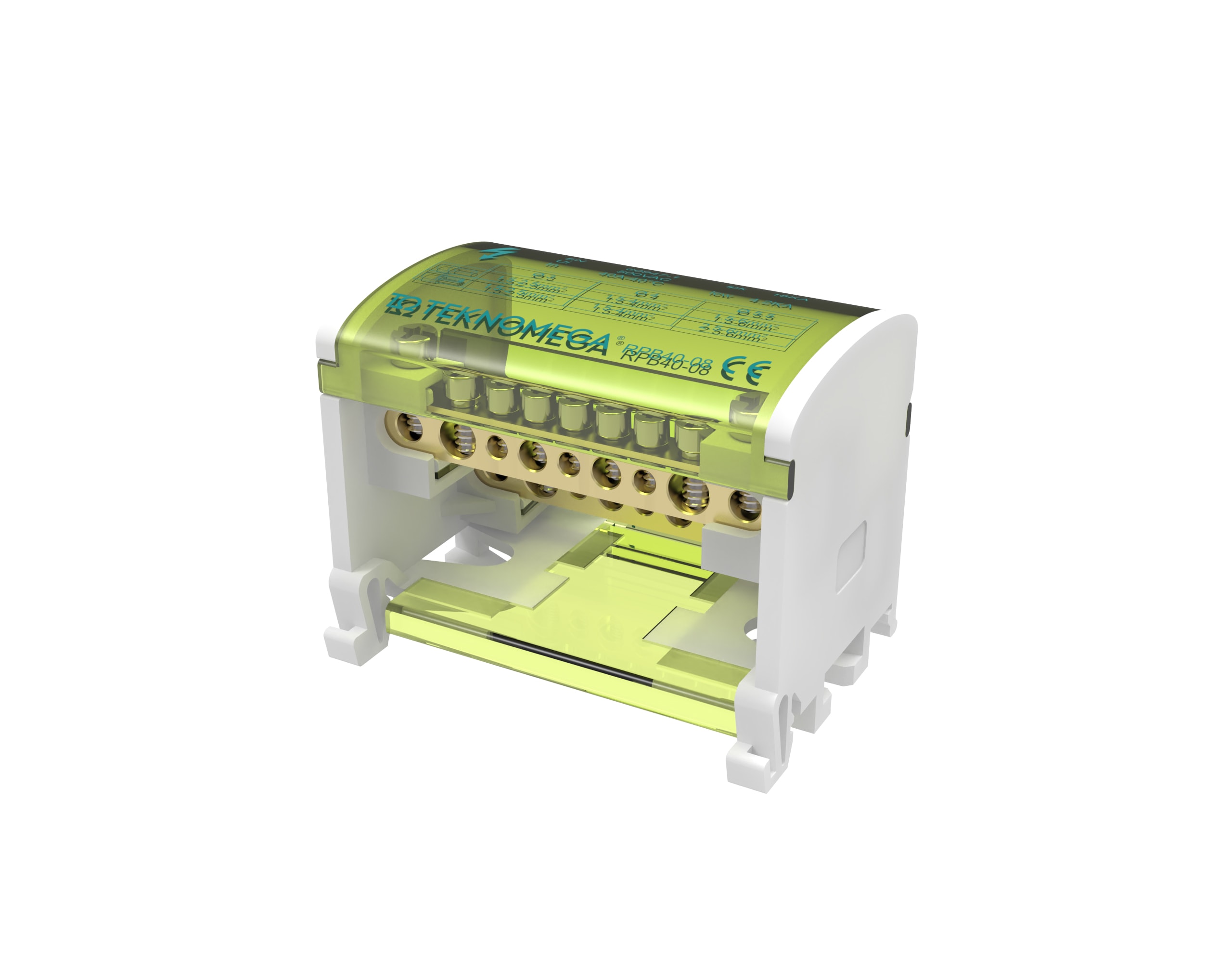 TEKNOMEGA SRL - TKGRPB0990 RIPARTITORE MORSETTIERA BIPOLARE 40A 8 O