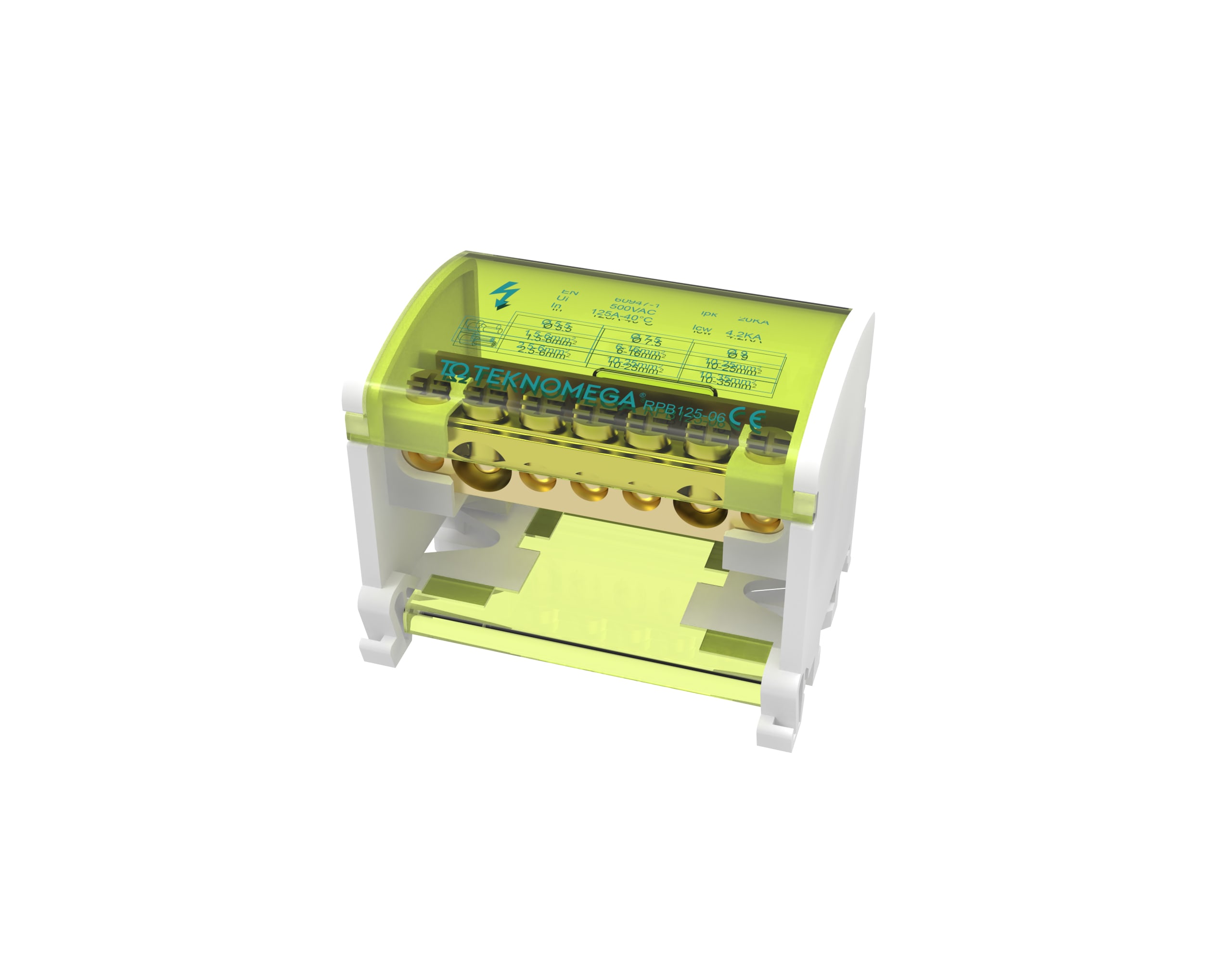 TEKNOMEGA SRL TKGRPB1000 RIPARTITORE MORSETTIERA BIPOLARE125A 6 O