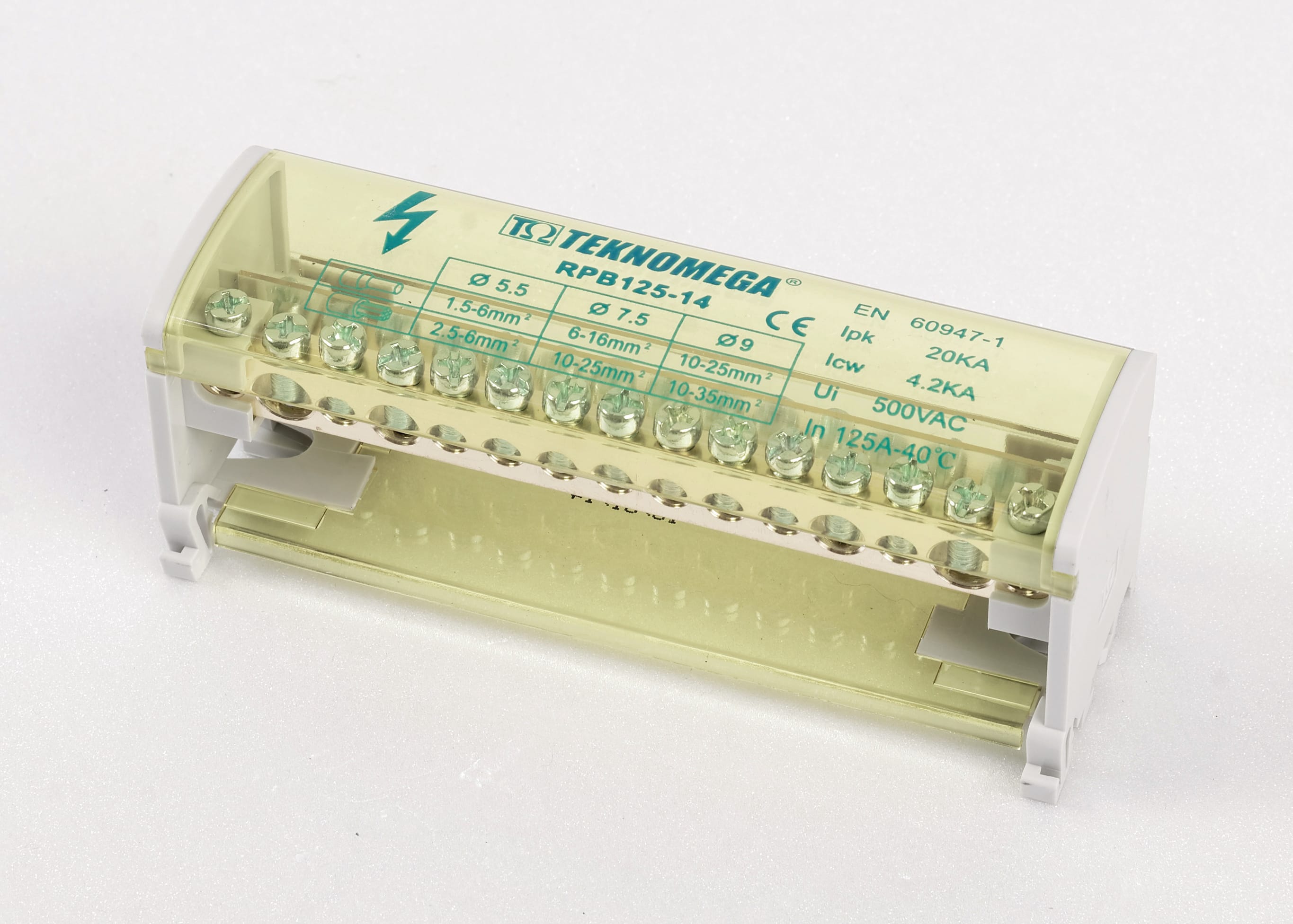 TEKNOMEGA SRL TKGRPB1005 RIPARTITORE MORSETTIERA BIPOLARE125A 14