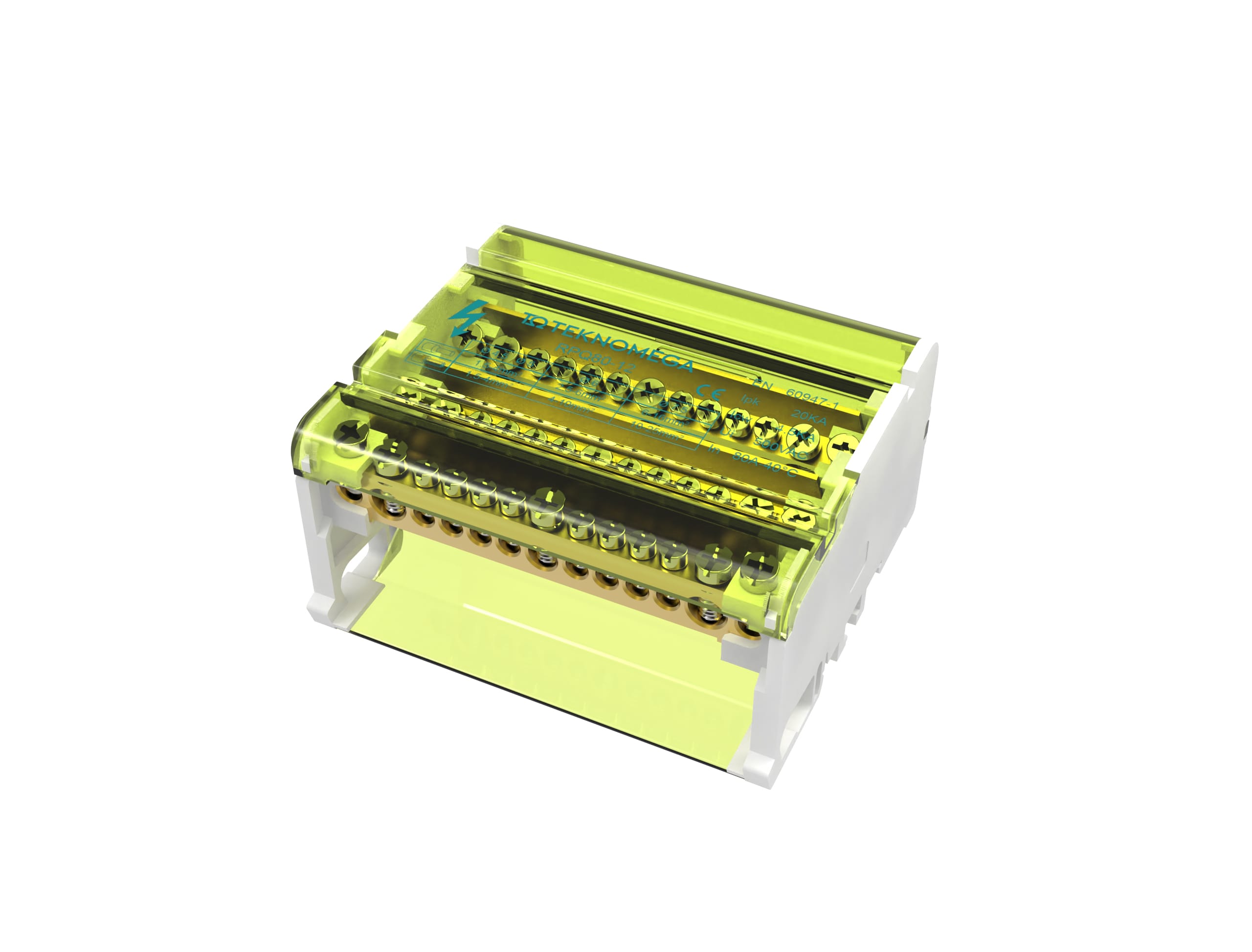 TEKNOMEGA SRL TKGRPQ0995 RIPARTITORE MORSETTIERA QUADRIP 80A 12 O