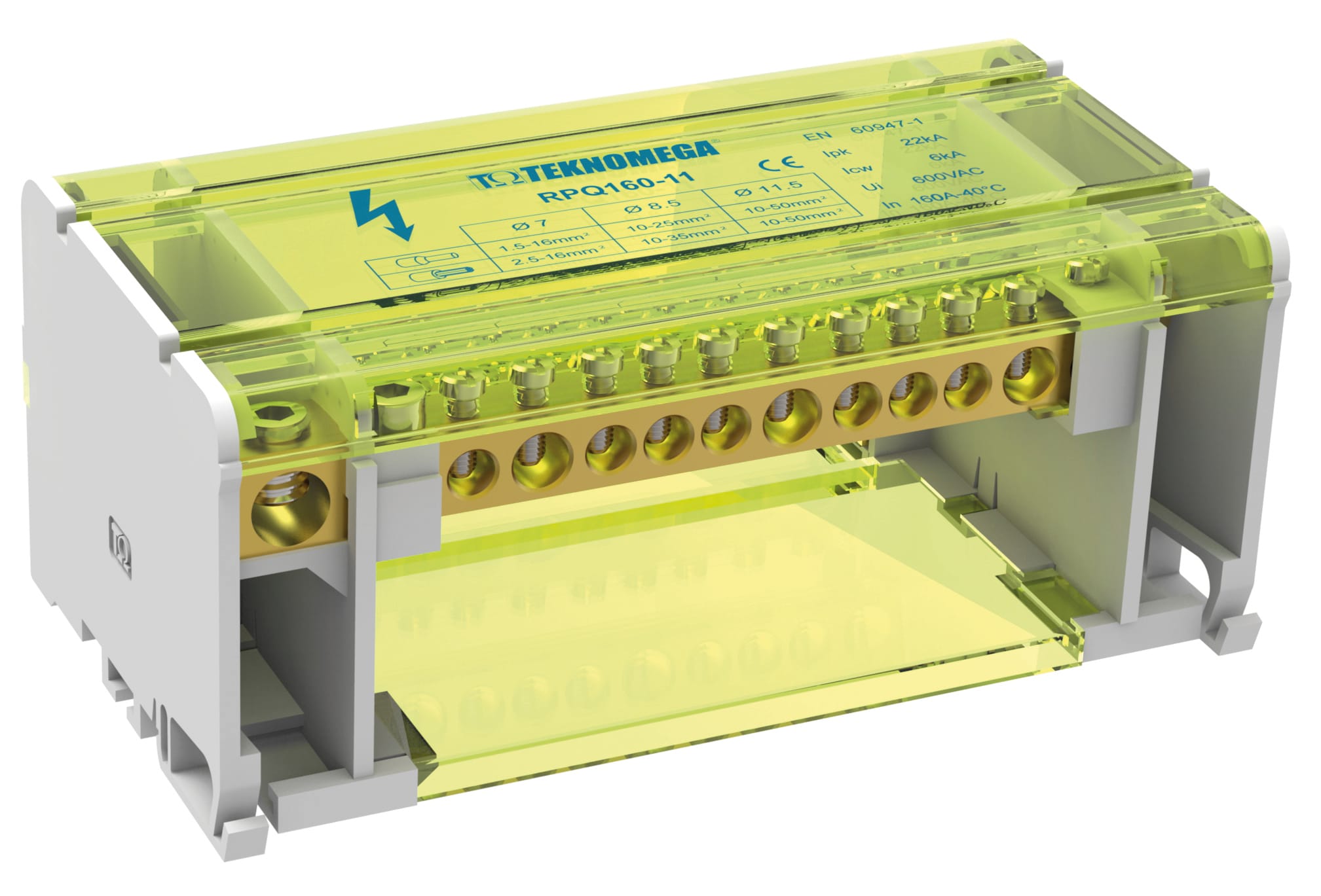 TEKNOMEGA SRL TKGRPQ1015 RIPARTITORE MORSETTIERA QUADRIP 160A 11