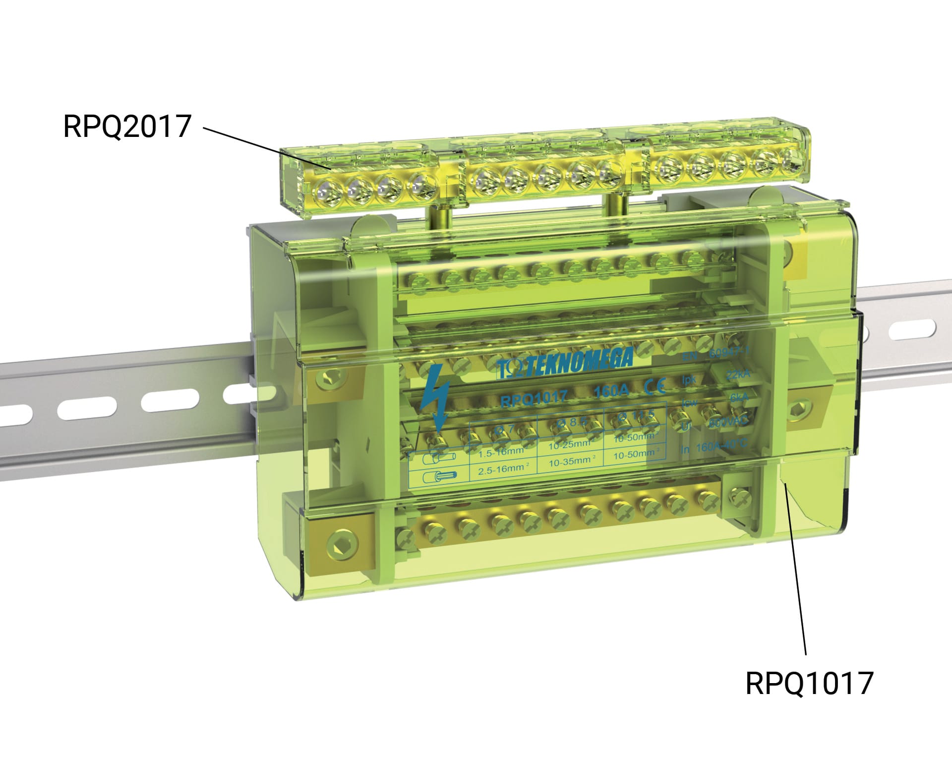 TEKNOMEGA SRL TKGRPQ1017 RIPART.MORSETTIERA 4P MODULARE 160A 11 O