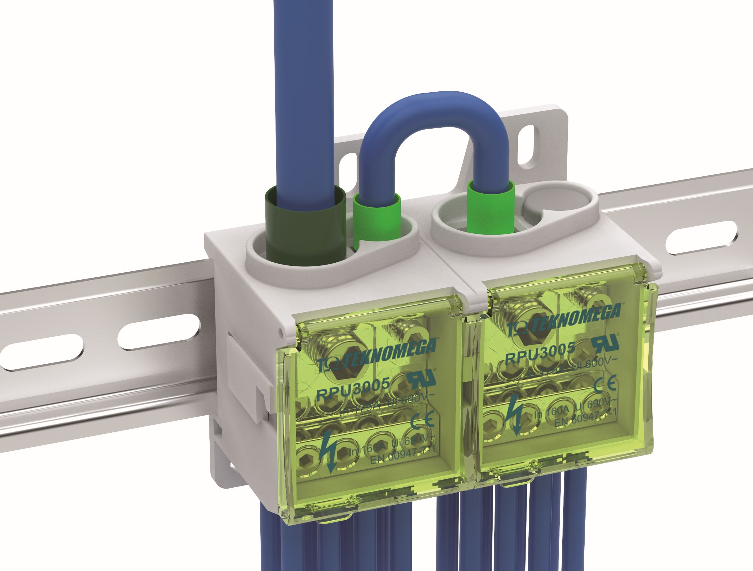 TEKNOMEGA SRL - TKGRPU3005 Ripartitore Omega BLOCK Unipolare 160A - 8 uscite