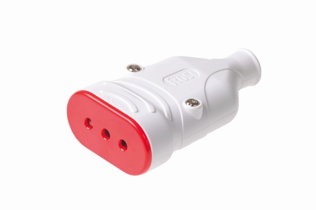 ROSI MATERIALE ELETT RCORS78203 PRESA MOBILE 10A 2P+T MONOB ANTISC BIANC