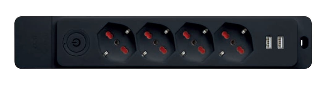 ROSI MATERIALE ELETT RCORS8412UN MULT SPECIALIST 4 POSTI+2USB, + INTER.,