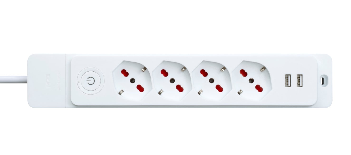 ROSI MATERIALE ELETT RCORS8422UB MULT SPECIALIST 4 P+2USB+INT+1,5M CAVO,