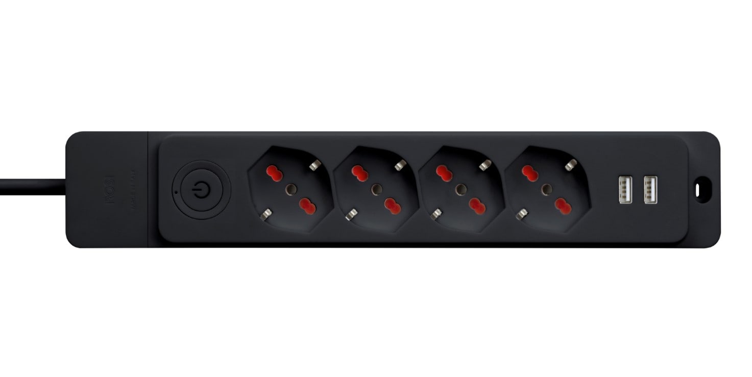 ROSI MATERIALE ELETT RCORS8422UN MULT SPECIALIST 4 P+2USB+INT+1,5M CAVO,