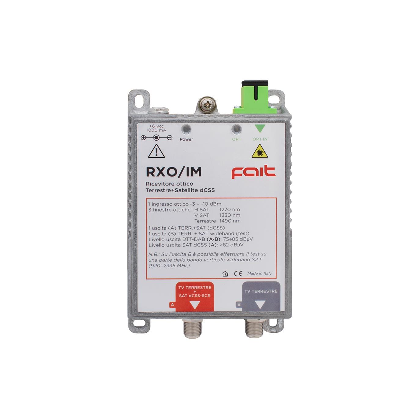 FAIT SRL - FIT2200005 RXO/IM - RICEV. OTTICO TERR. + SAT DCSS IMPIANTI MULTIS.