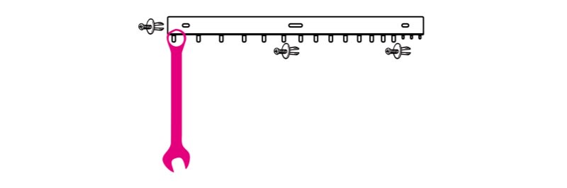 BM SPA - BMM088880428 Supporti per 17 chiavi combinate, in lamiera