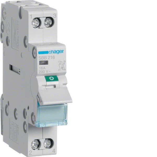 HAGER HAGSBB216 INT NON AUT 2 POLI 16A 1 MOD + SPIA LUM