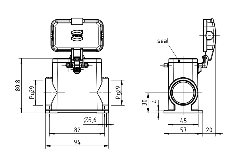 SCAME PARRE SPA - SCA930.0102263 CUSTODIA FISSA PANN.2 LEVE PG29+COP.MET.