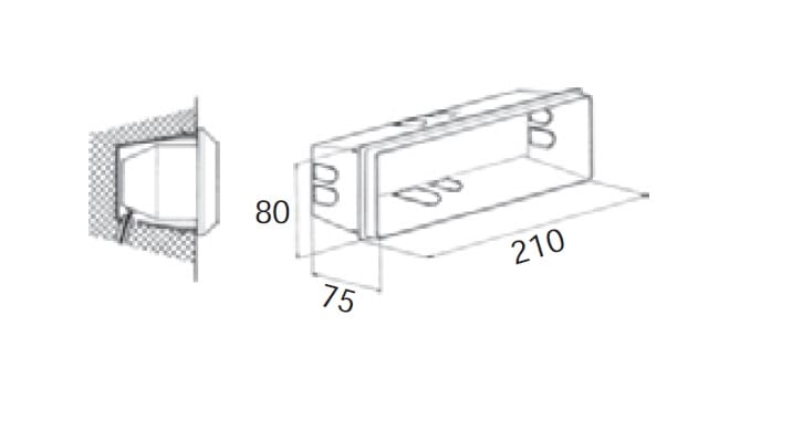 SIDE SPA SDE320001 SCATOLA DA IMMURARE 215X85MM NE