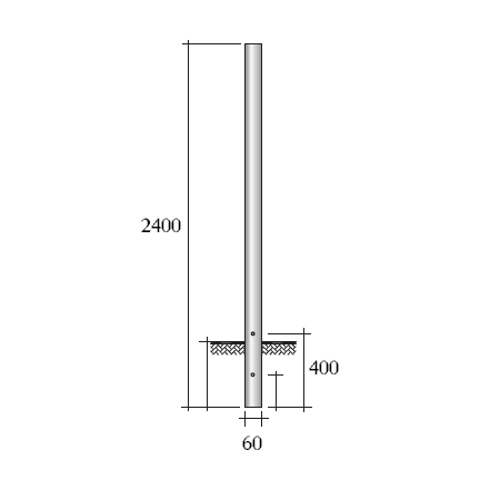 SEM - SEM3240/V PALO CILINDRICO D 60X2400 MM ZN+VE