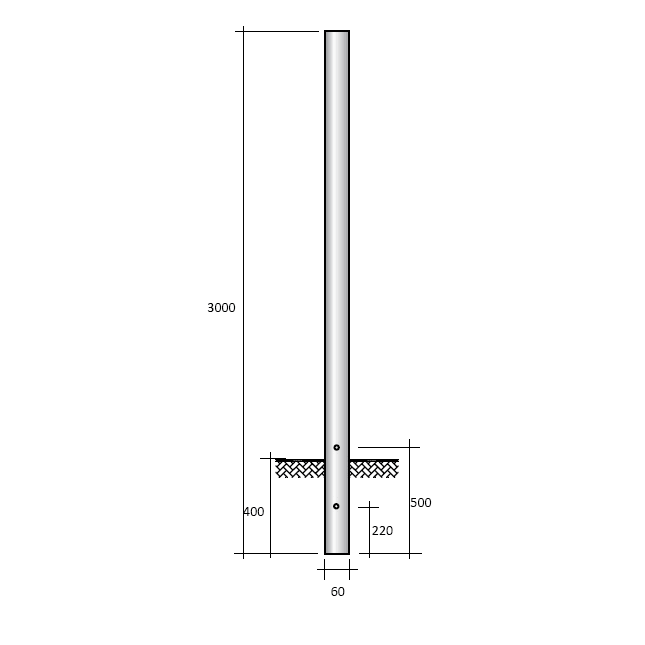 SEM - SEM3300 PALO CILINDRICO D 60X3000 MM ZN