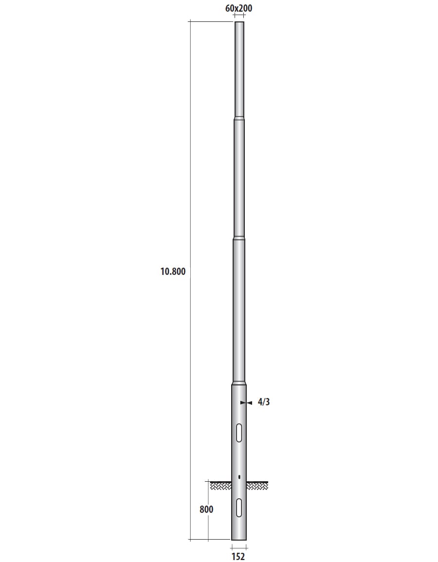 SEM - SEM41103/4-152 PALO RASTREMATO H.TOT. 1080 CM D 152