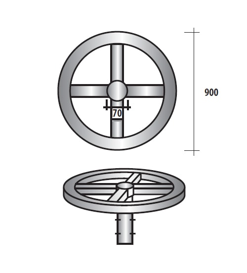 SEM - SEM4321/CIR1 TRAVERSA CIRCOLARE LUNG. 90 CM. ZINCATA